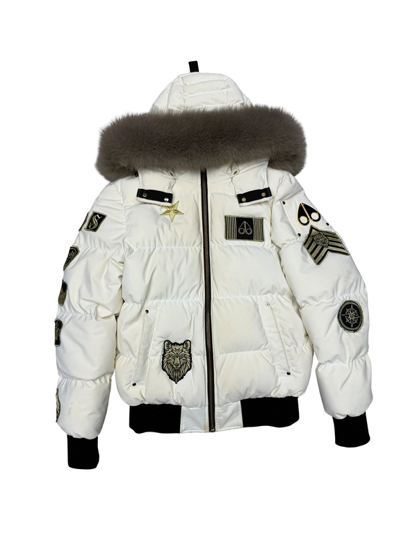 Moose Knuckles Padded Patch Bomber Jacket