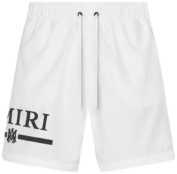 Amiri MA Bar Logo Swim Trunks White