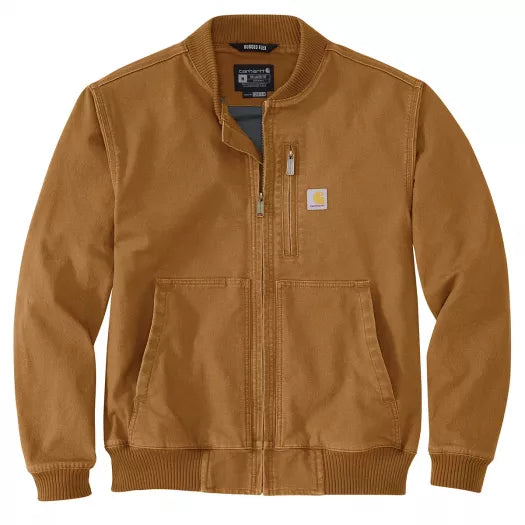 Carhartt Rugged Flex Duck Relaxed Fit Bomber Jacket Brown