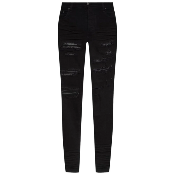 Amiri Leather Thrasher Jeans Black OD
