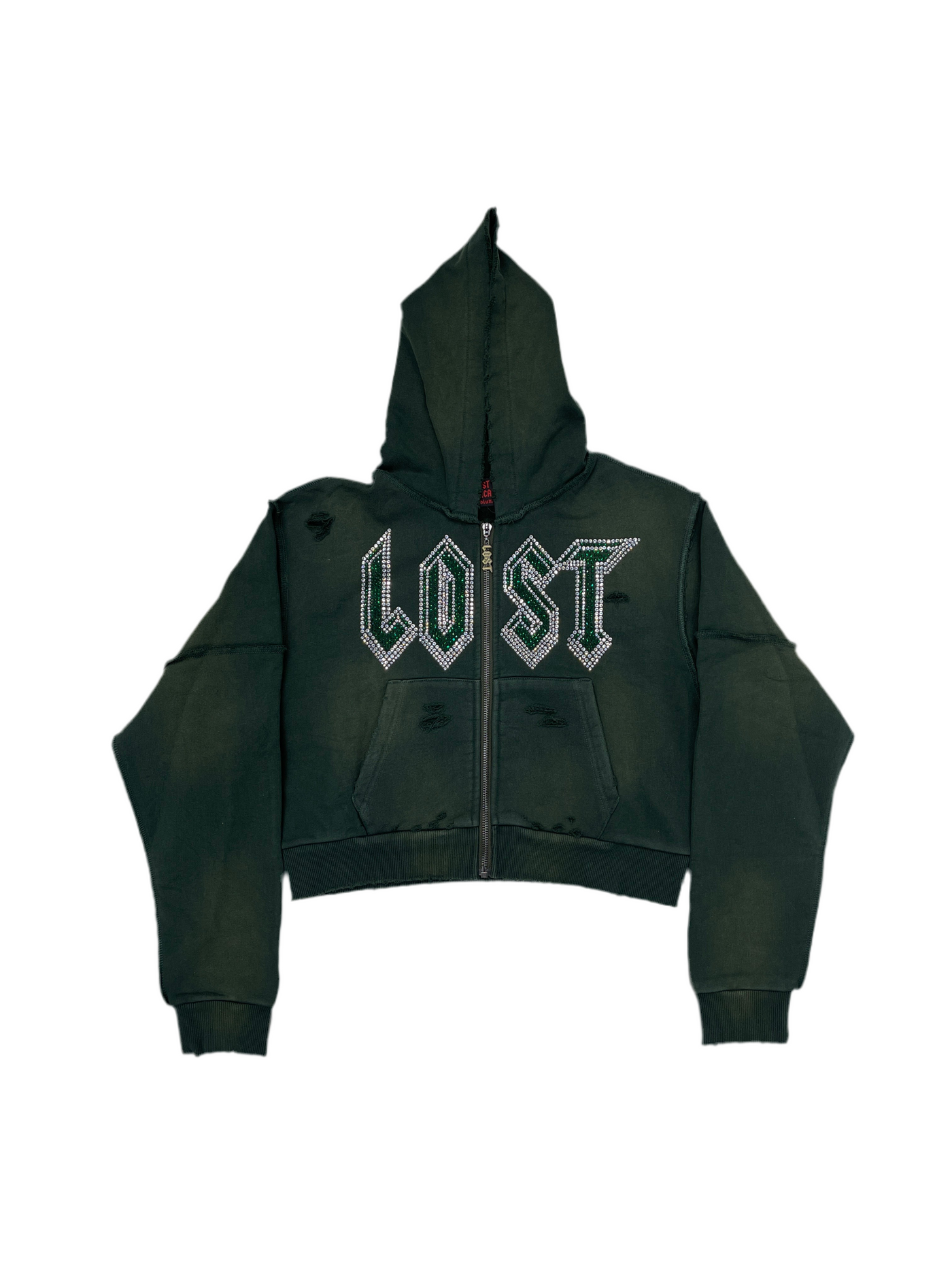 WMNS Lost Intricacy Emerald Crop Zip-Up Hoodie