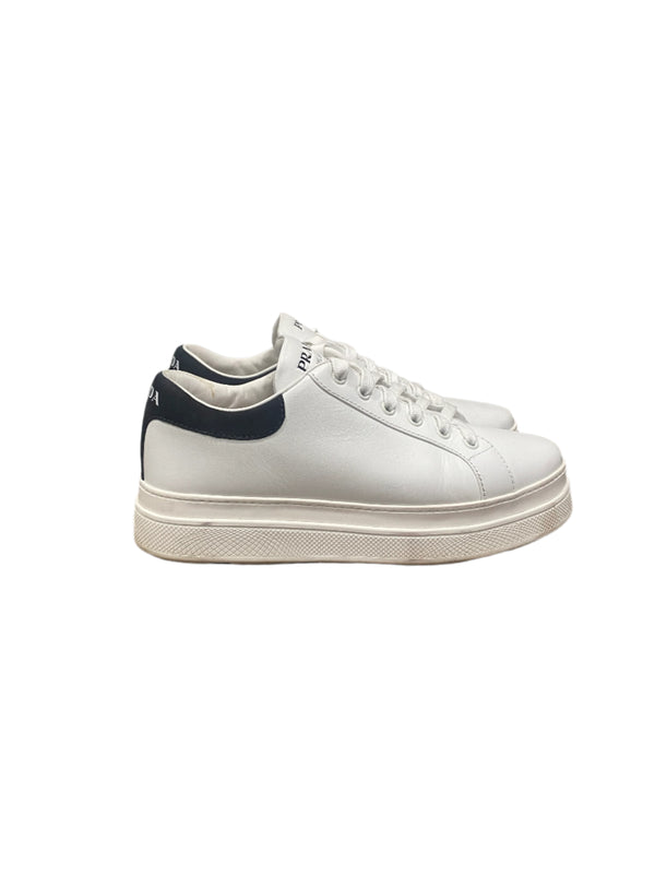 Prada Leather Trainers Blanco Nero