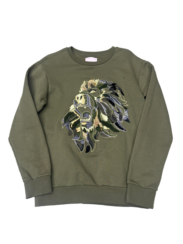 Palm Angels Embroidered Lion Sweatshirt