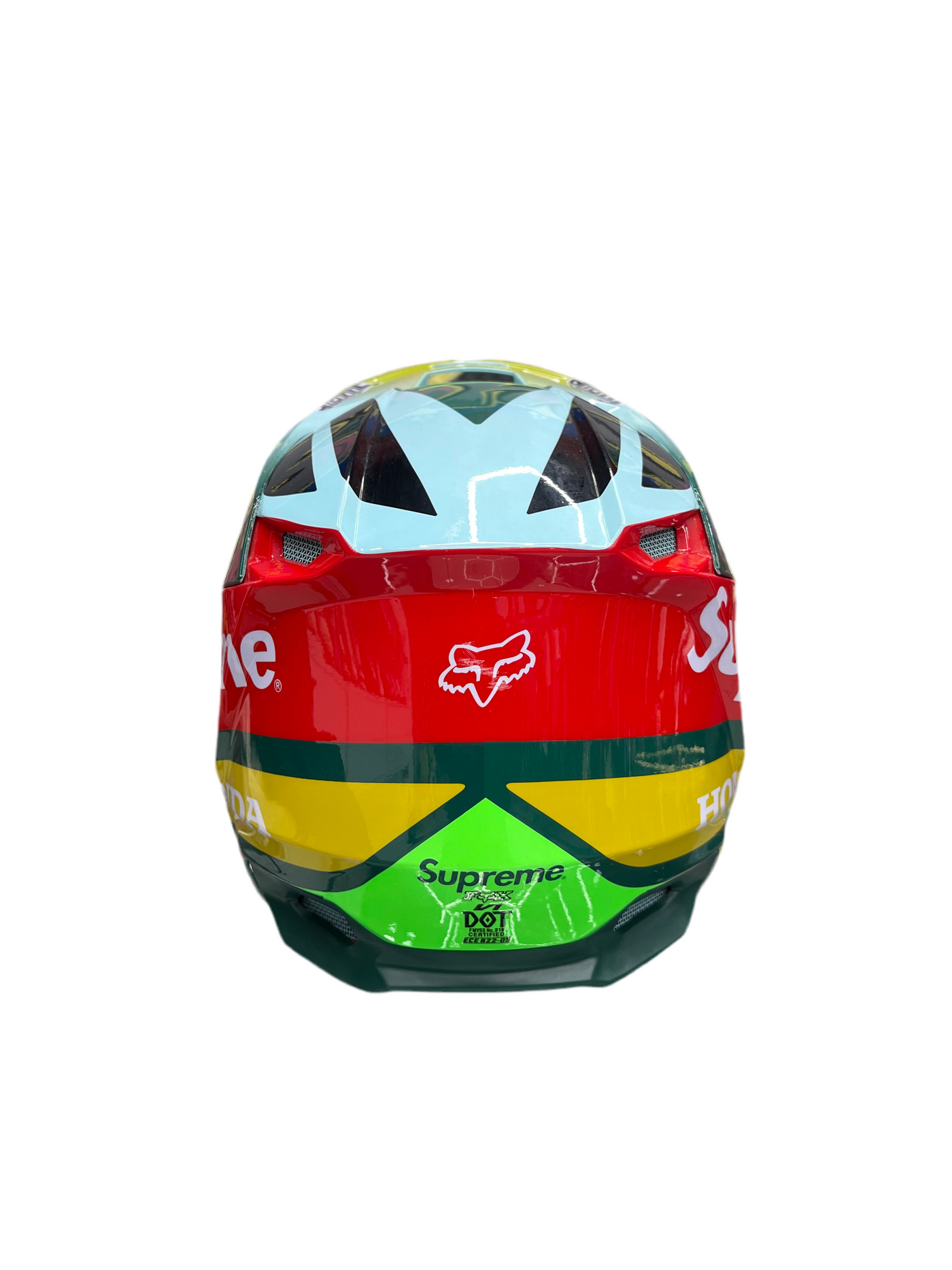 FW19 Supreme x Honda Fox Racing V1 Helmet Moss