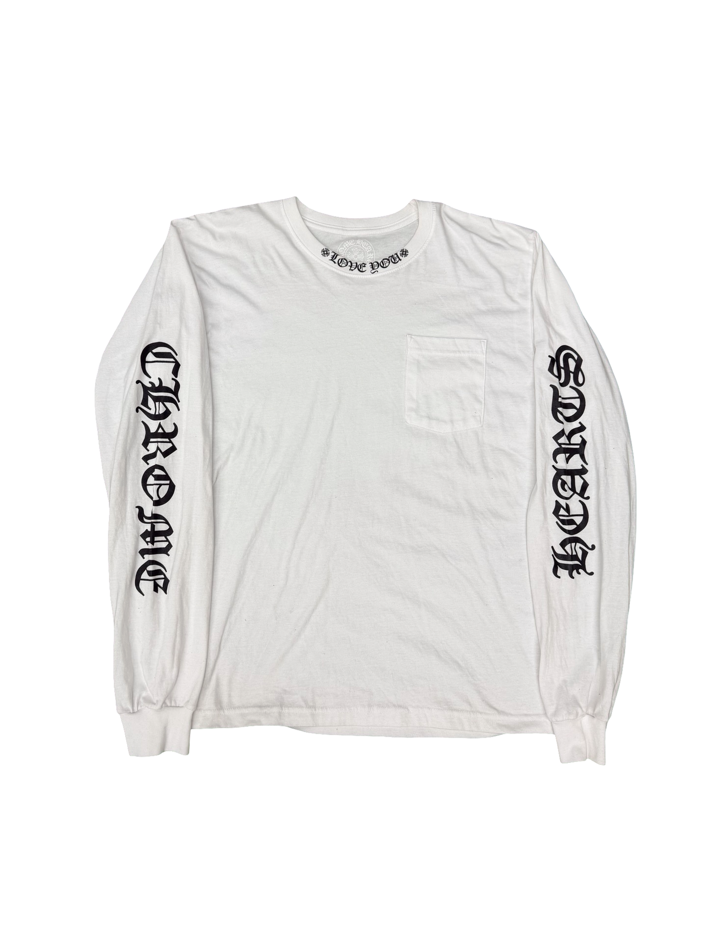 Chrome Hearts Neck Logo Love You L/S Pocket T-Shirt White