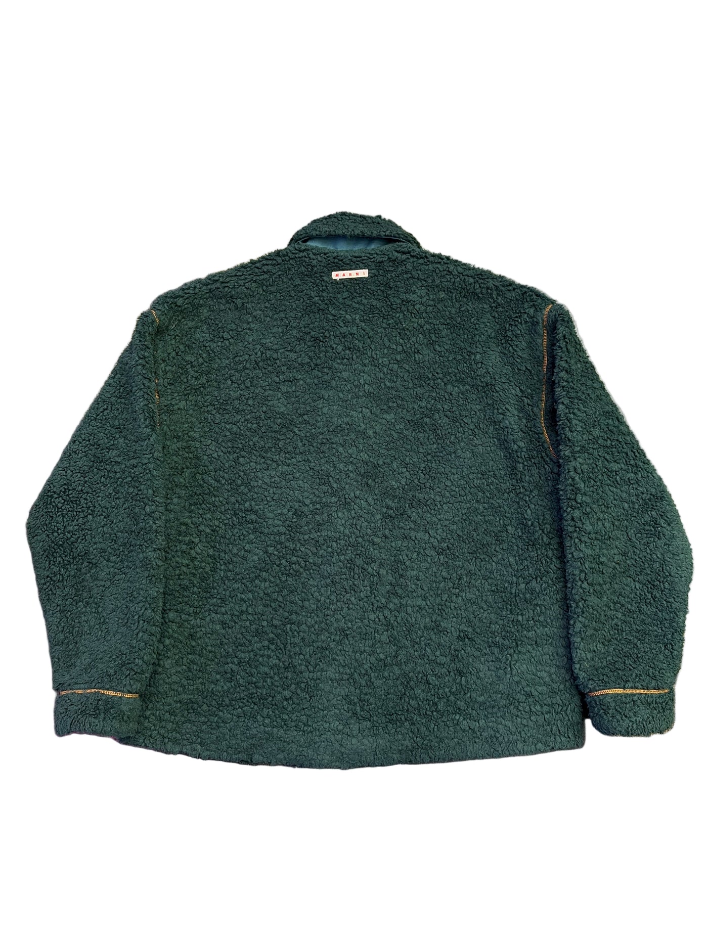 Marni Oversize Teddy Fleece Jacket Green