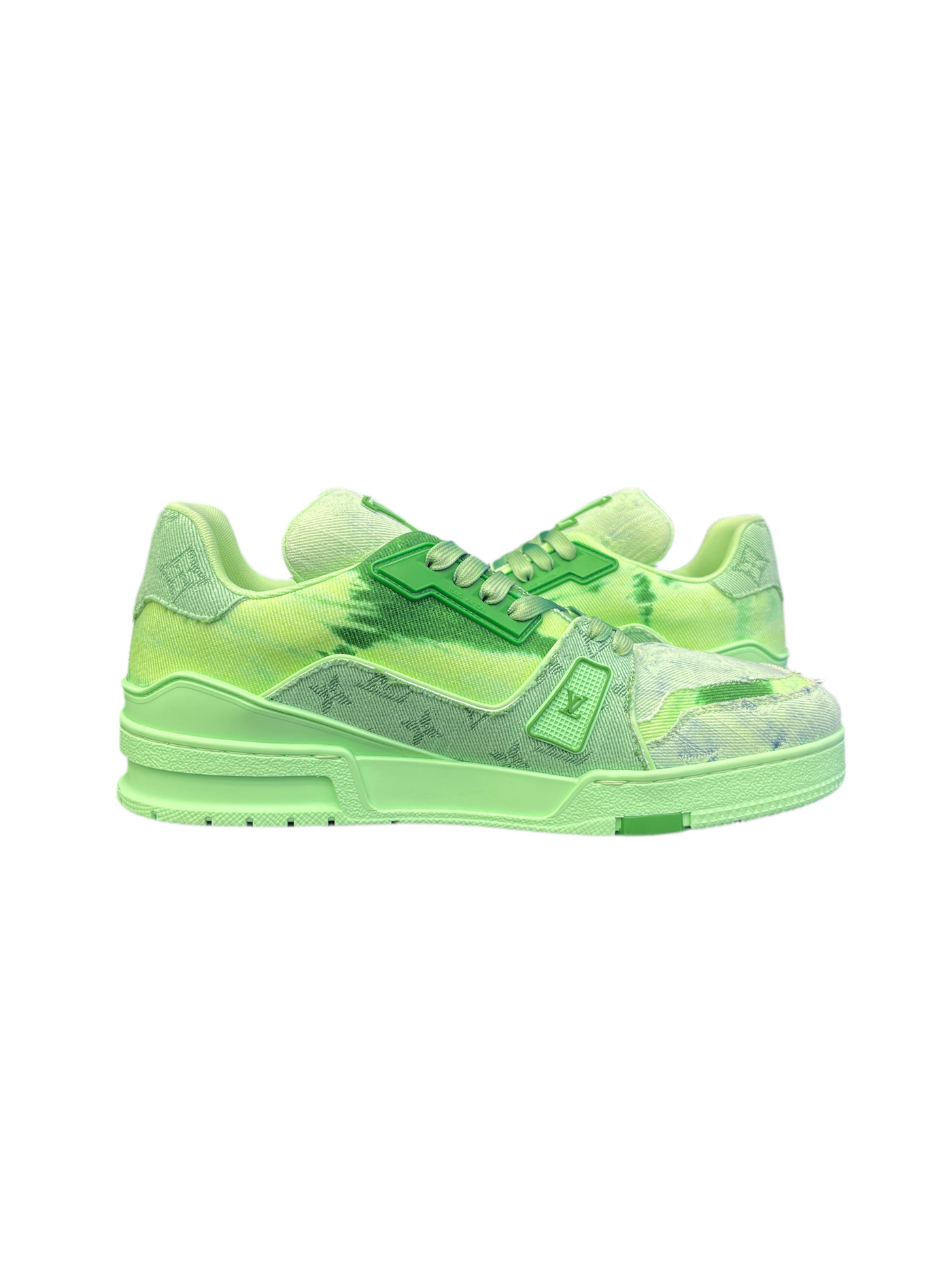 LV Trainer Bleached Monogram Denim Green