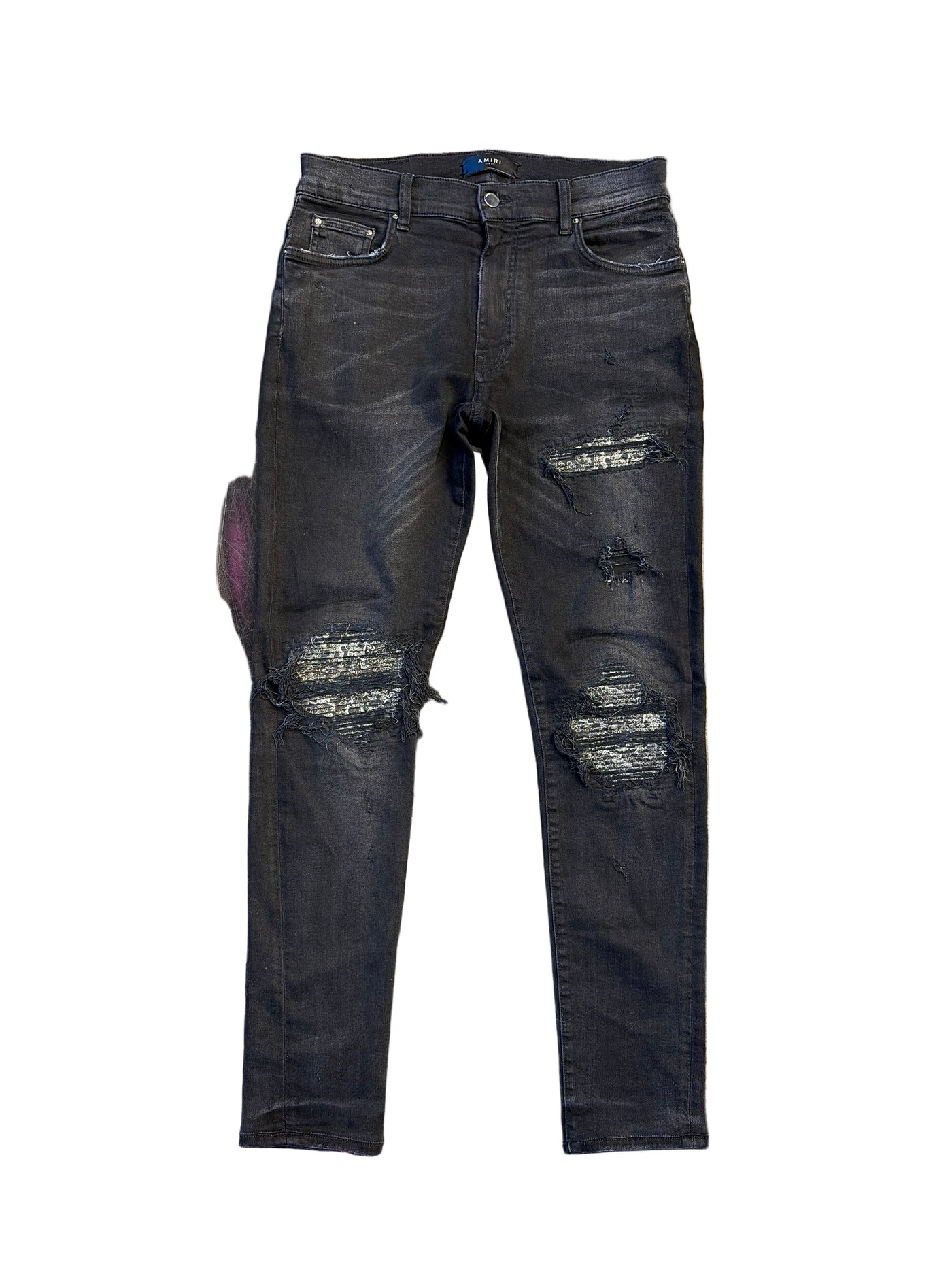 Amiri Paisley Patch Jeans Black