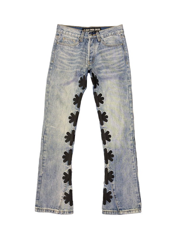 Lost SHDWS Black Logo Denim Jeans Light Blue