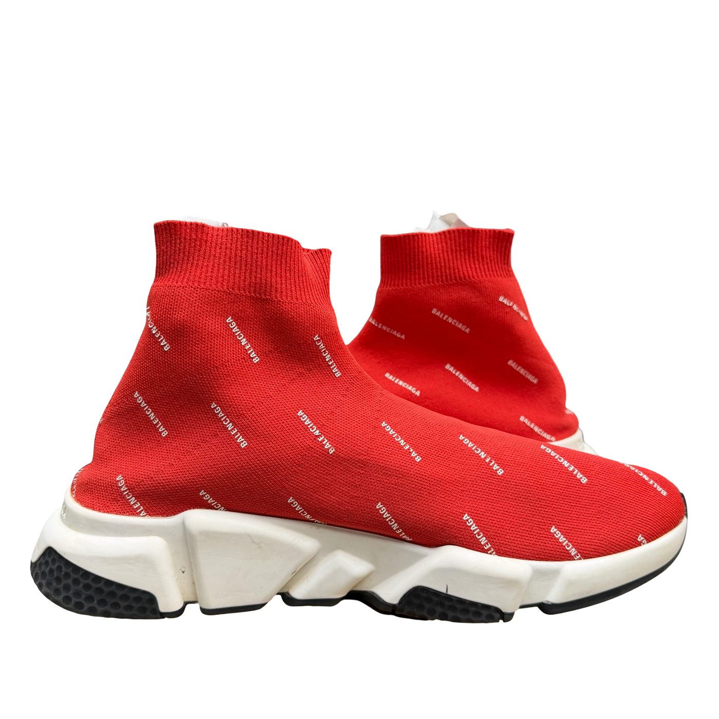 Balenciaga Speed Trainer Logo Print Red White
