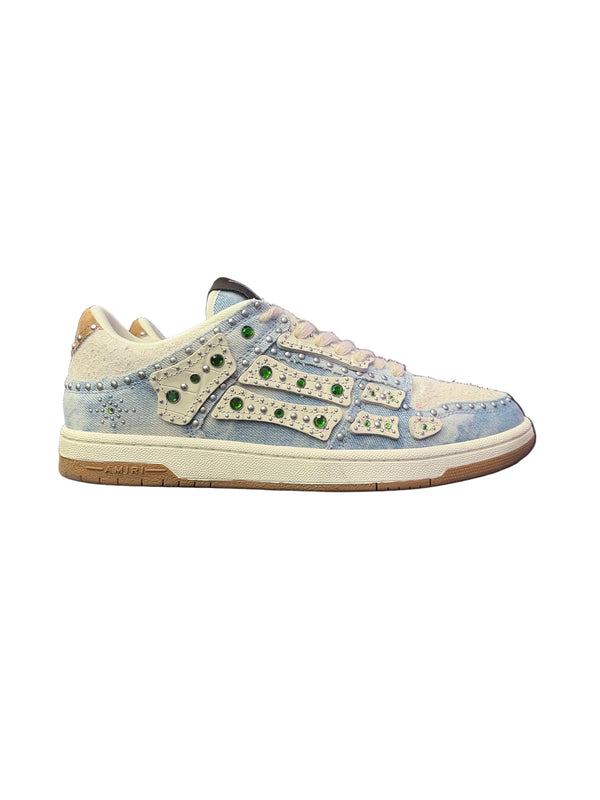Amiri Studded Skeleton Low Top Blue
