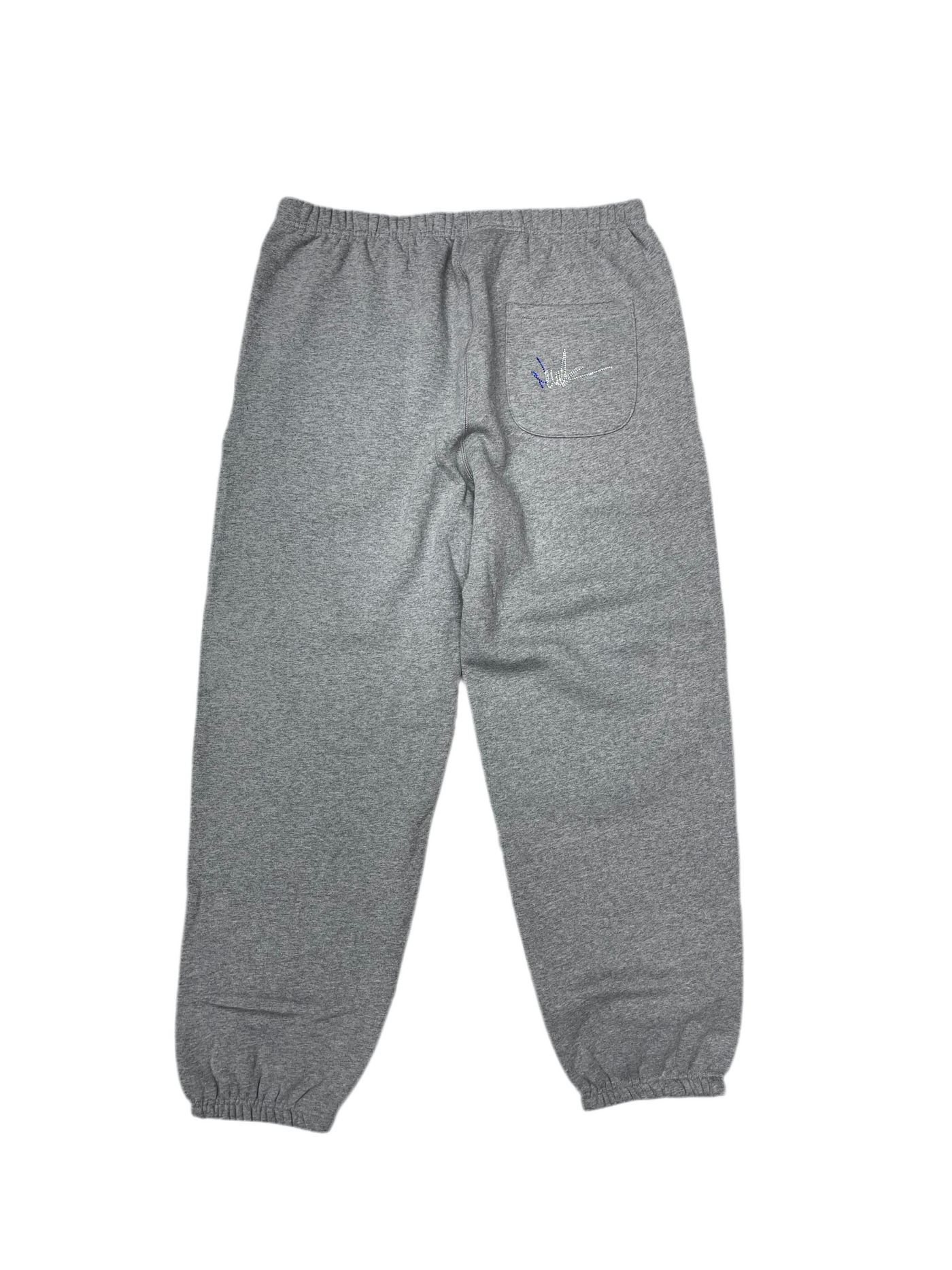 NewYrrk Gray Sweatpants w/ Blue White Crystal