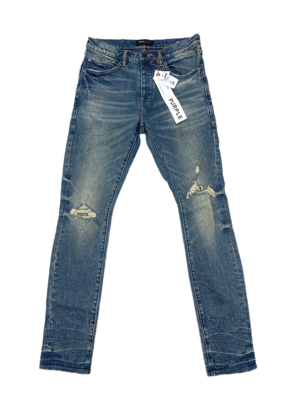 Purple Distressed Denim Jeans