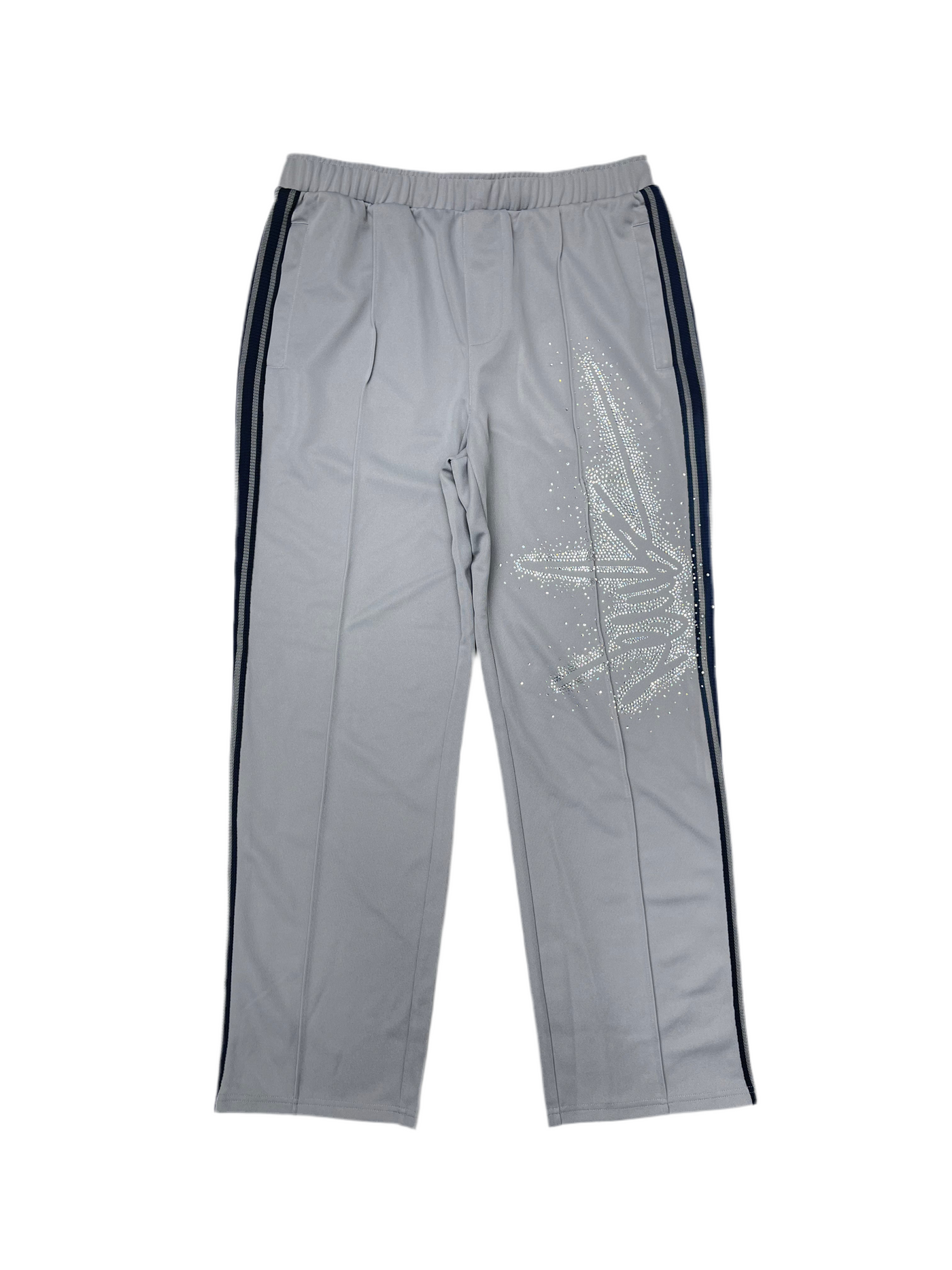 NewYrrk Track Pants Grey Navy w/ White Crystal
