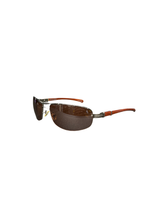 Chrome Hearts Gigantor Wood Frame Double Cross Sunglasses