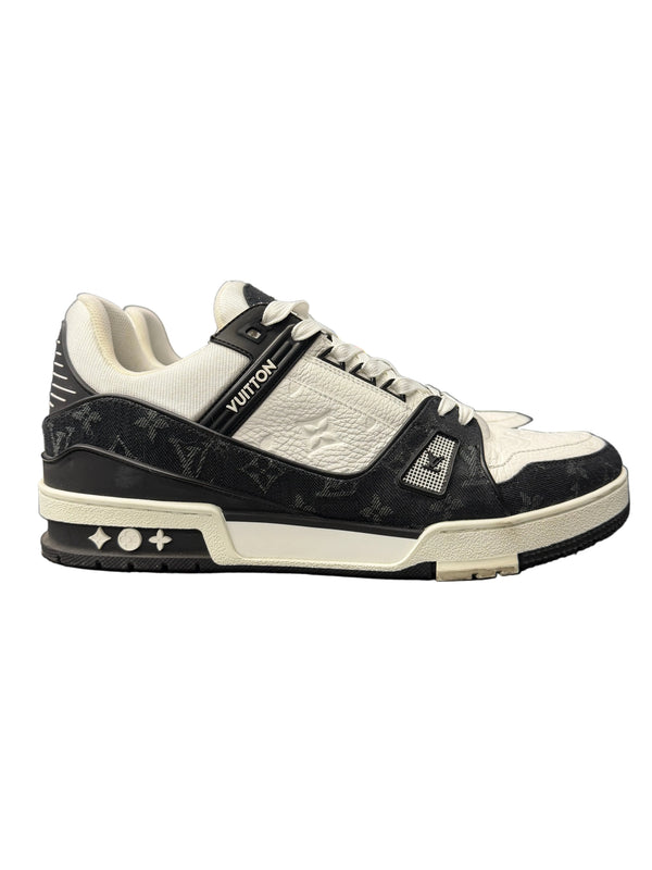 LV Trainers Black White Denim