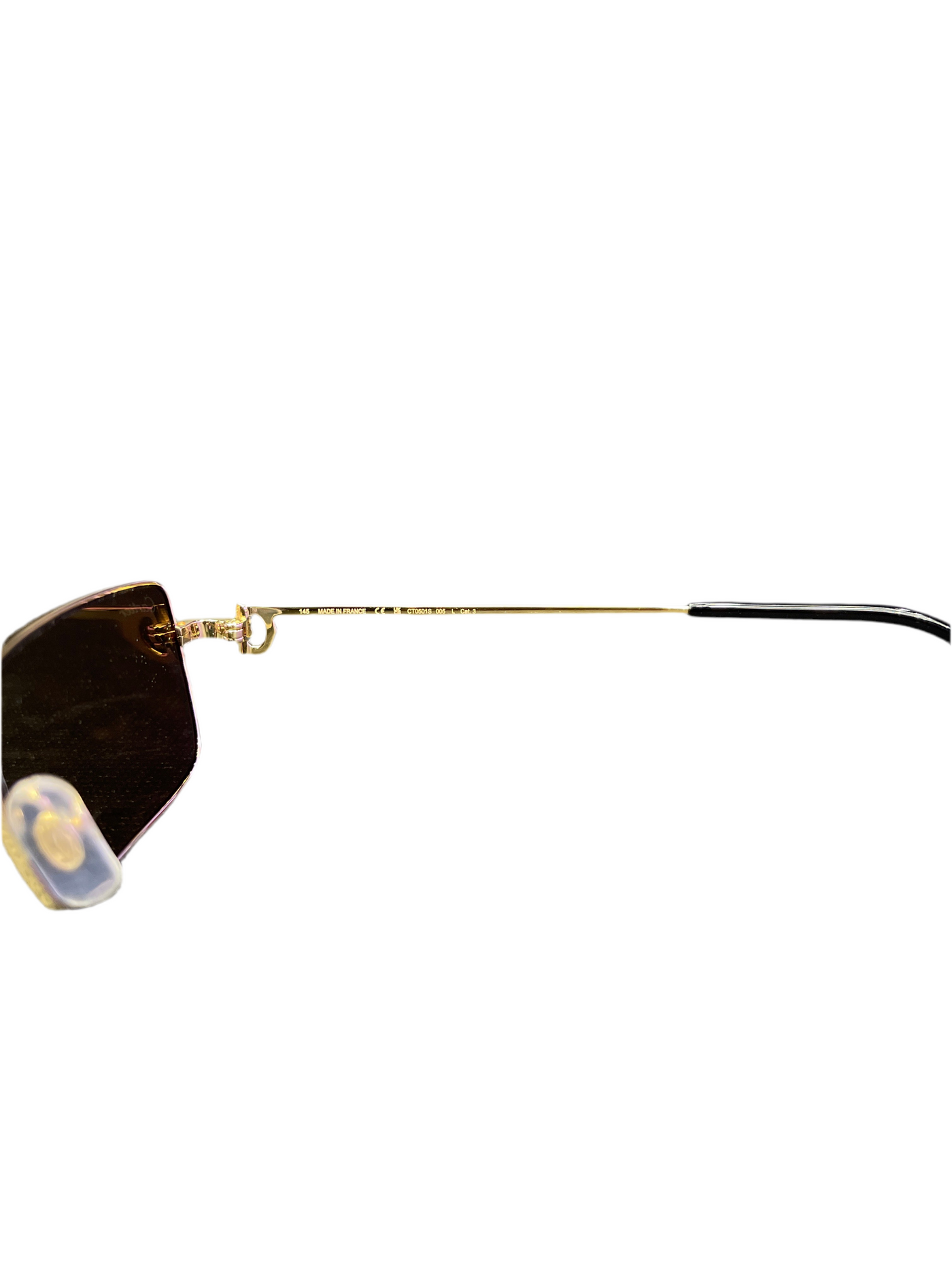 Cartier Gold Rectangle Frame Sunglasses CT0501S 005