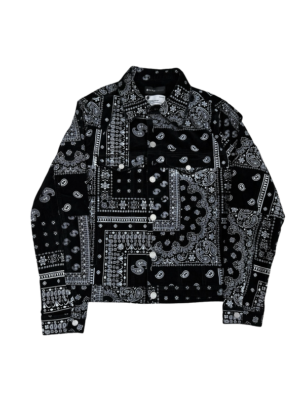 Purple Brand Paisley Print Moto Jacket