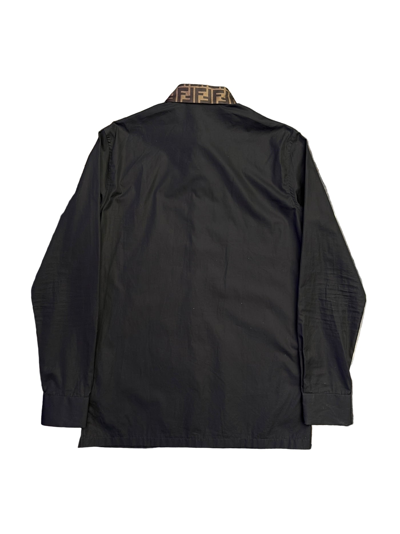 Fendi FF Jacquard Collar Logo L/S Shirt Black