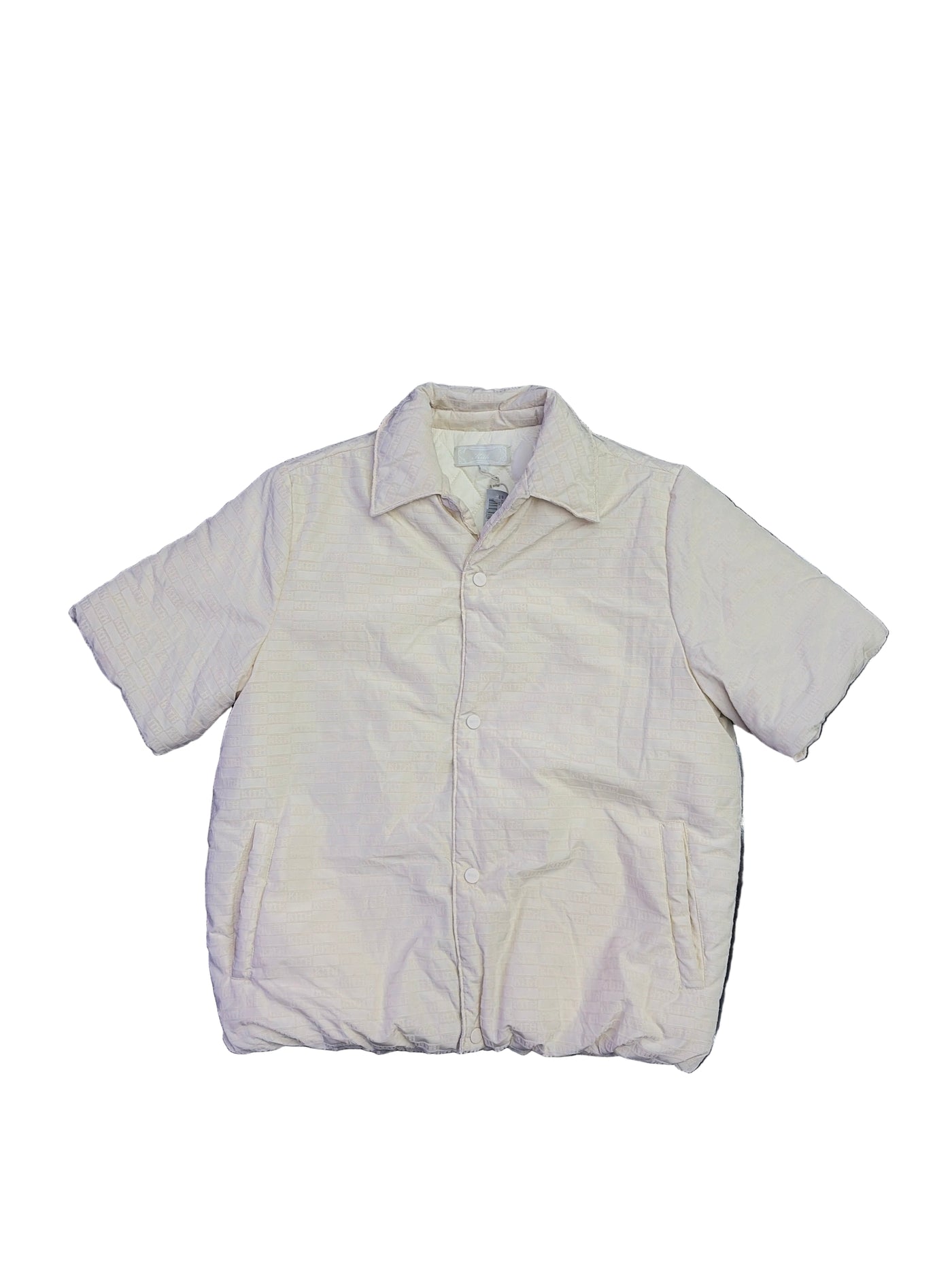 KITH Flocked Monogram Puffed Devon Shirt Veil Cream