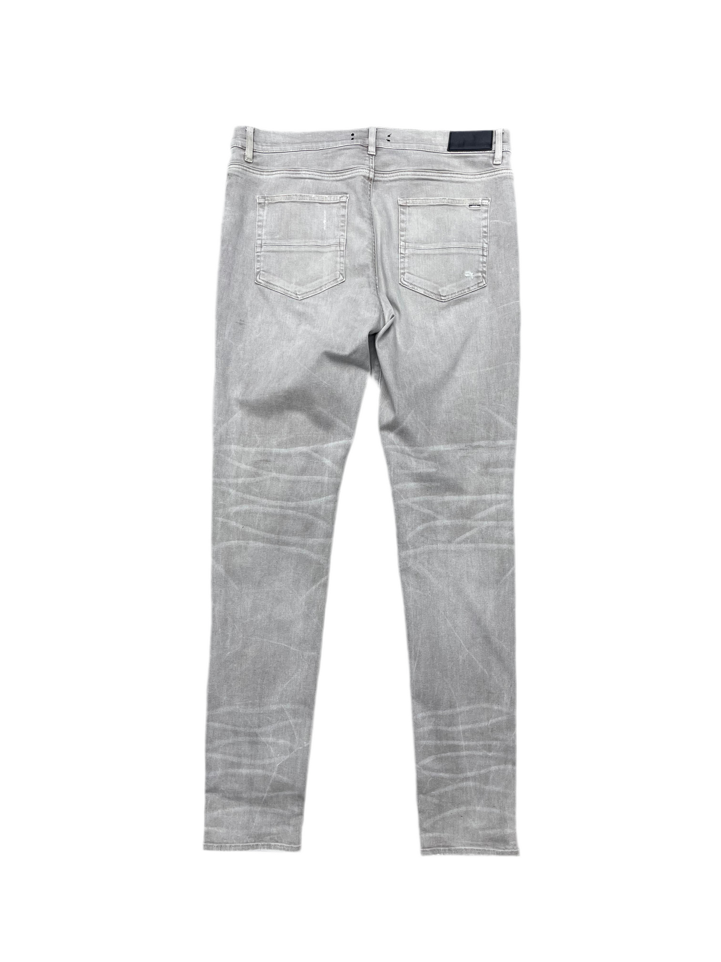 Amiri MX1 Tonal Denim Patch Jeans Light Grey