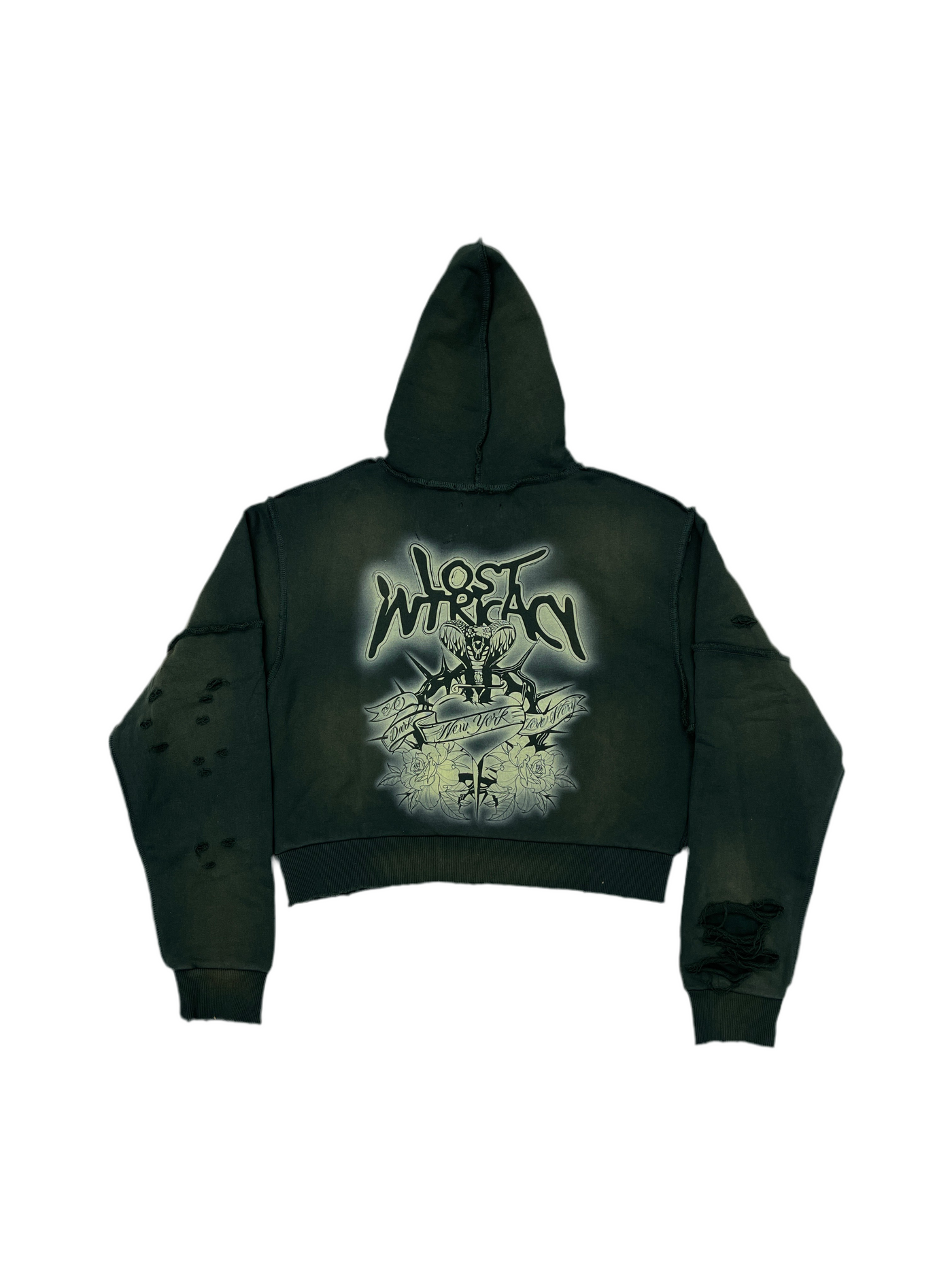 WMNS Lost Intricacy Emerald Crop Zip-Up Hoodie