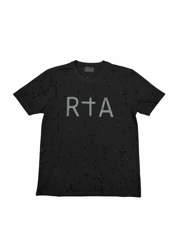 RTA Liam Crystal T-Shirt Black