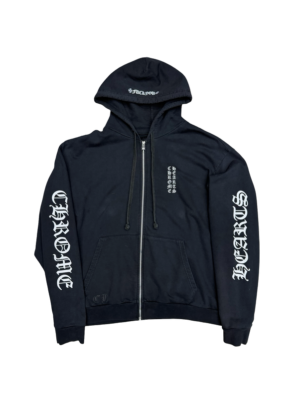 Chrome Hearts Letters Sleeve Zip Up Hoodie