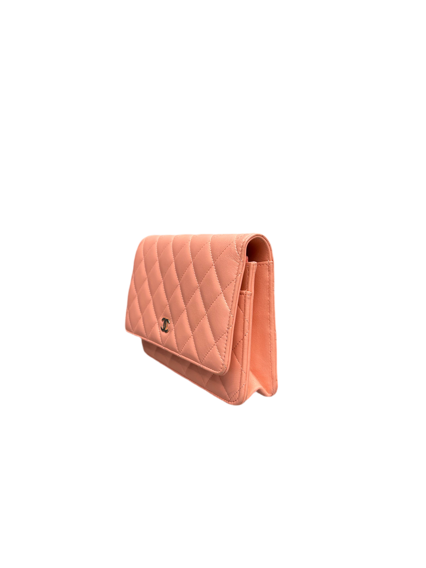 Chanel Quilted Wallet On Chain Coral Pink