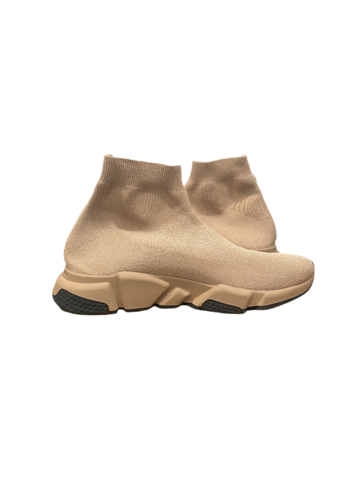Balenciaga Speed Knit Graffiti Sneakers Beige Black