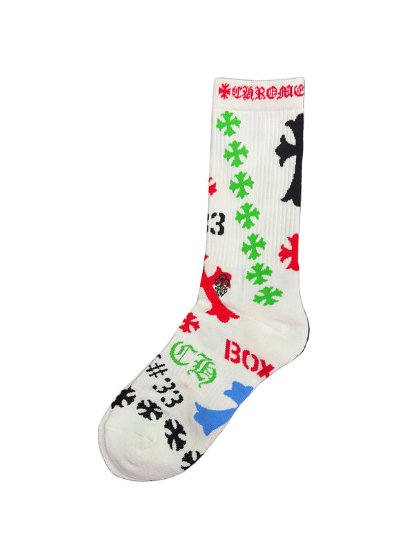 Chrome Hearts Stencil Socks White