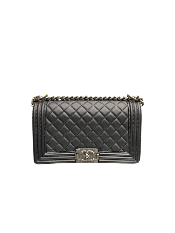 Chanel Medium Quilted Leather Boy Bag Black