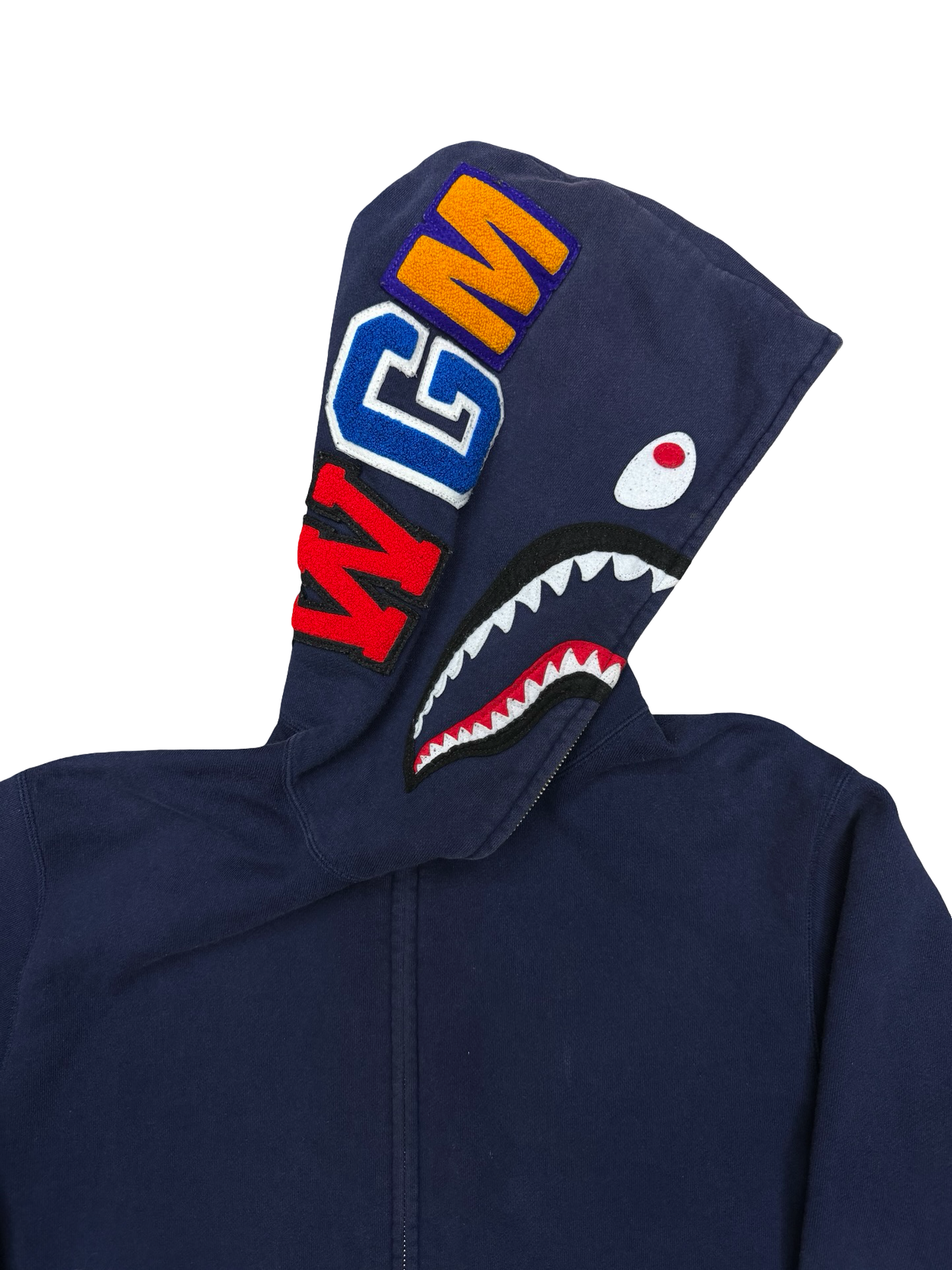 Bape Shark Full Zip Hoodie Navy