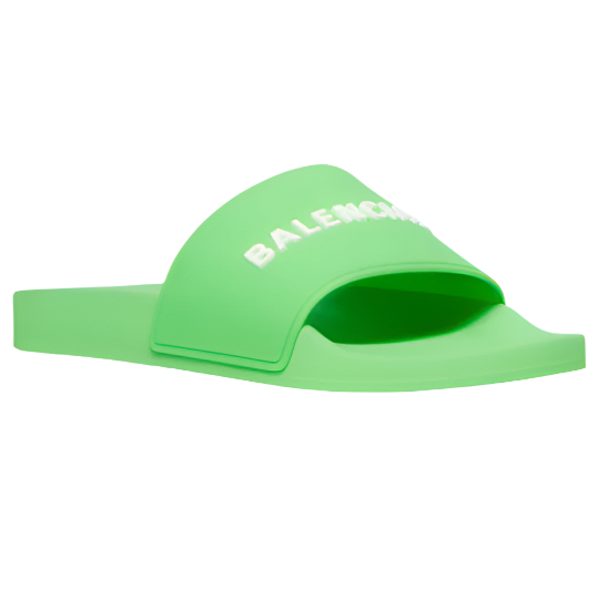 Balenciaga Pool Slides Fluo Green White