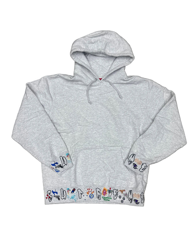 Supreme Aoi Icons Hooded Sweatshirt Grey