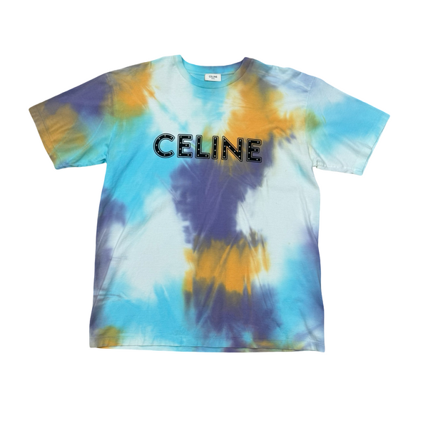 Celine Studded Logo Tie-Dye Shirt