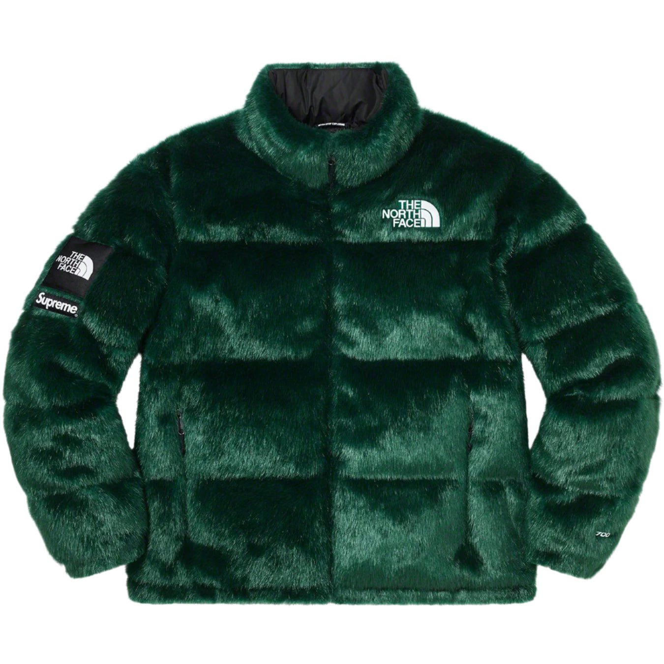 Supreme x The North Face TNF Faux Fur Nuptse Green Jacket