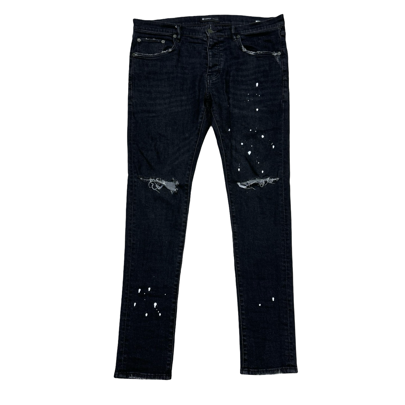 Purple Brand Skinny Fit Black Overspray Wash Jeans