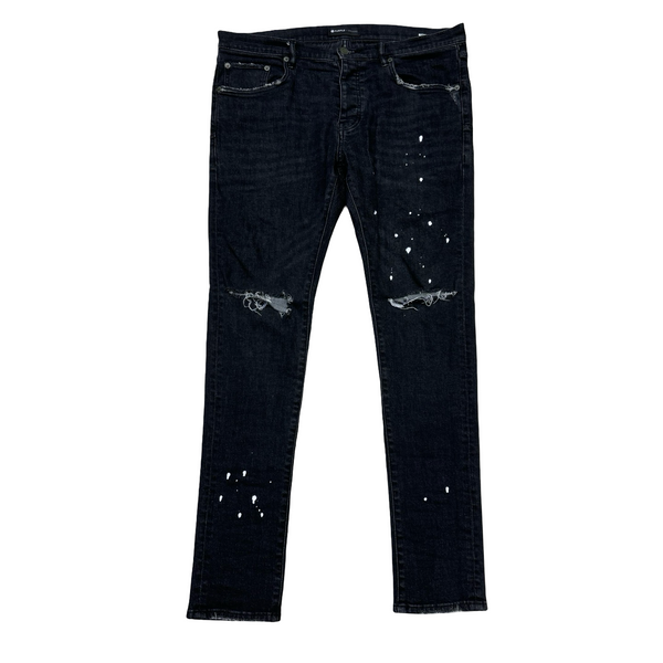 Purple Brand Skinny Fit Black Overspray Wash Jeans