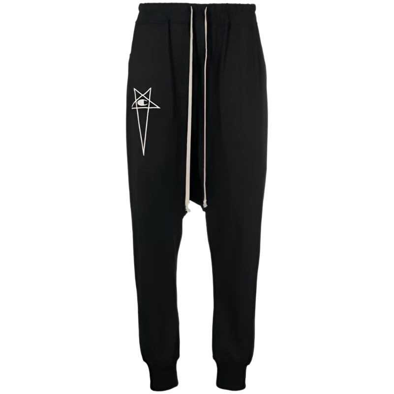 Rick Owens x Champion Logo Embroidered Prisoner Drawstring Joggers
