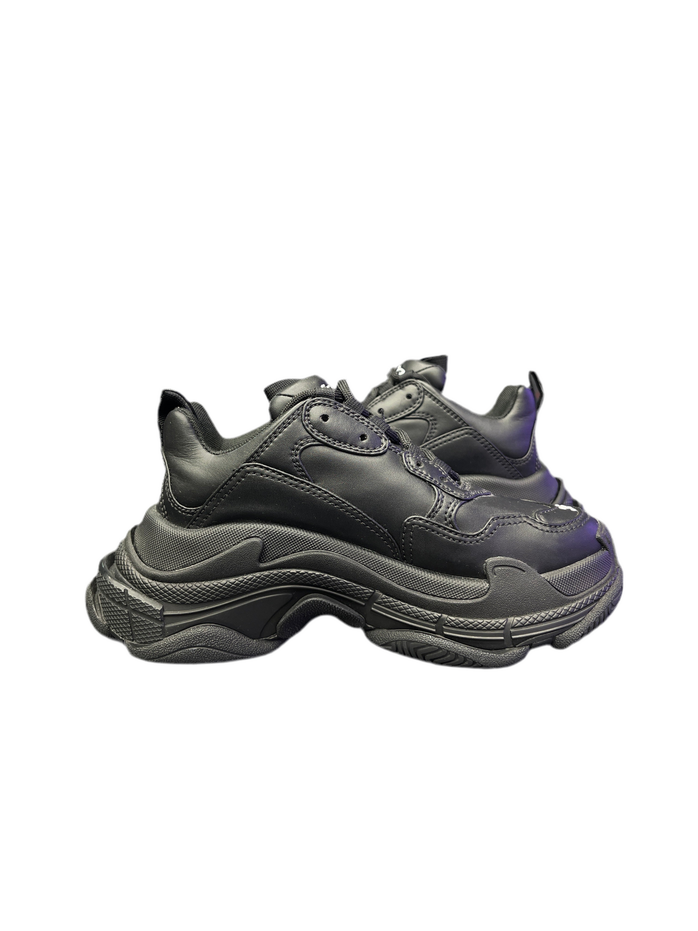 WMNS Balenciaga Triple S Fake Leather Black