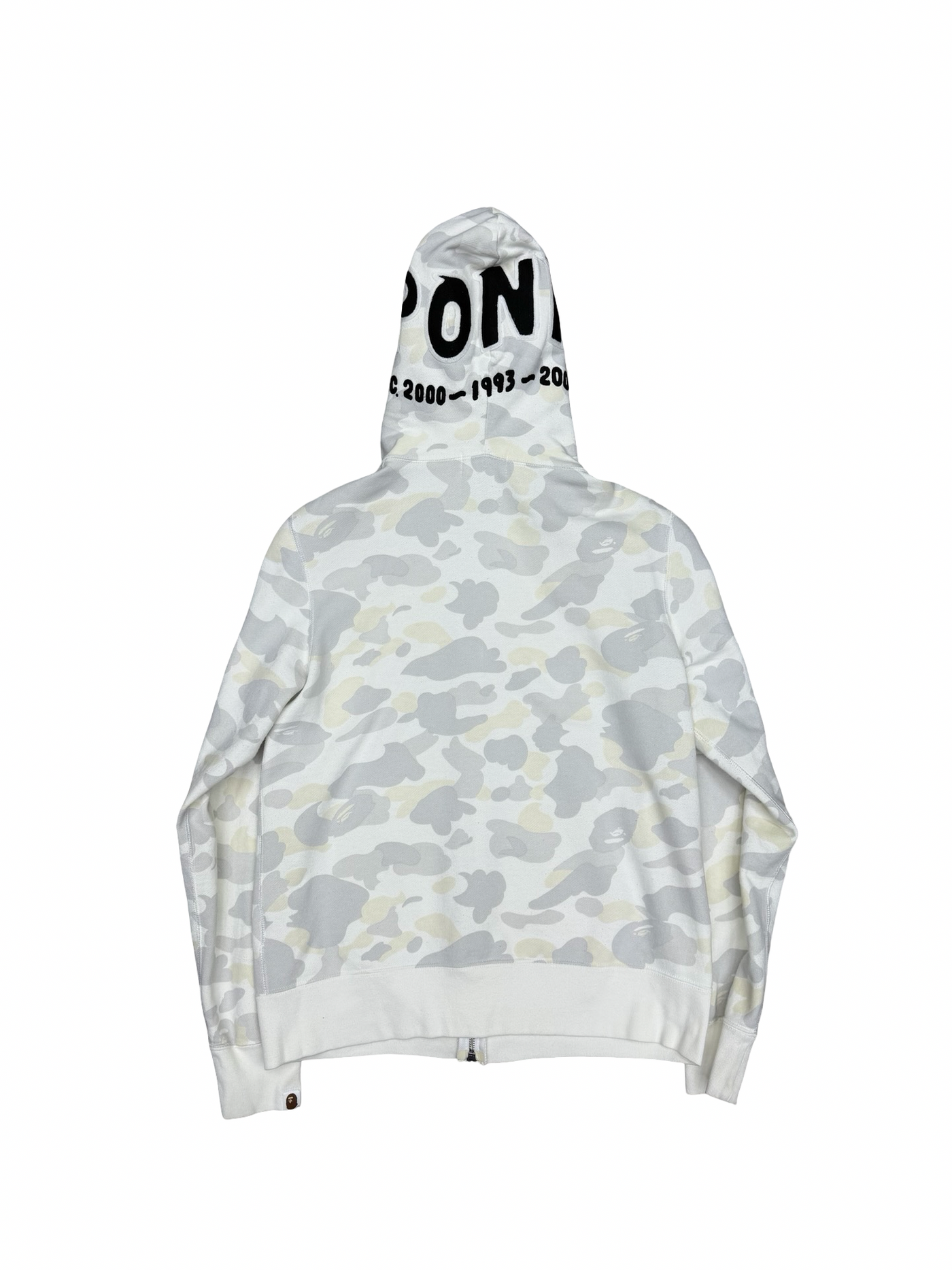 Bape Glow In The Dark White Full Zip Camo Hoodie