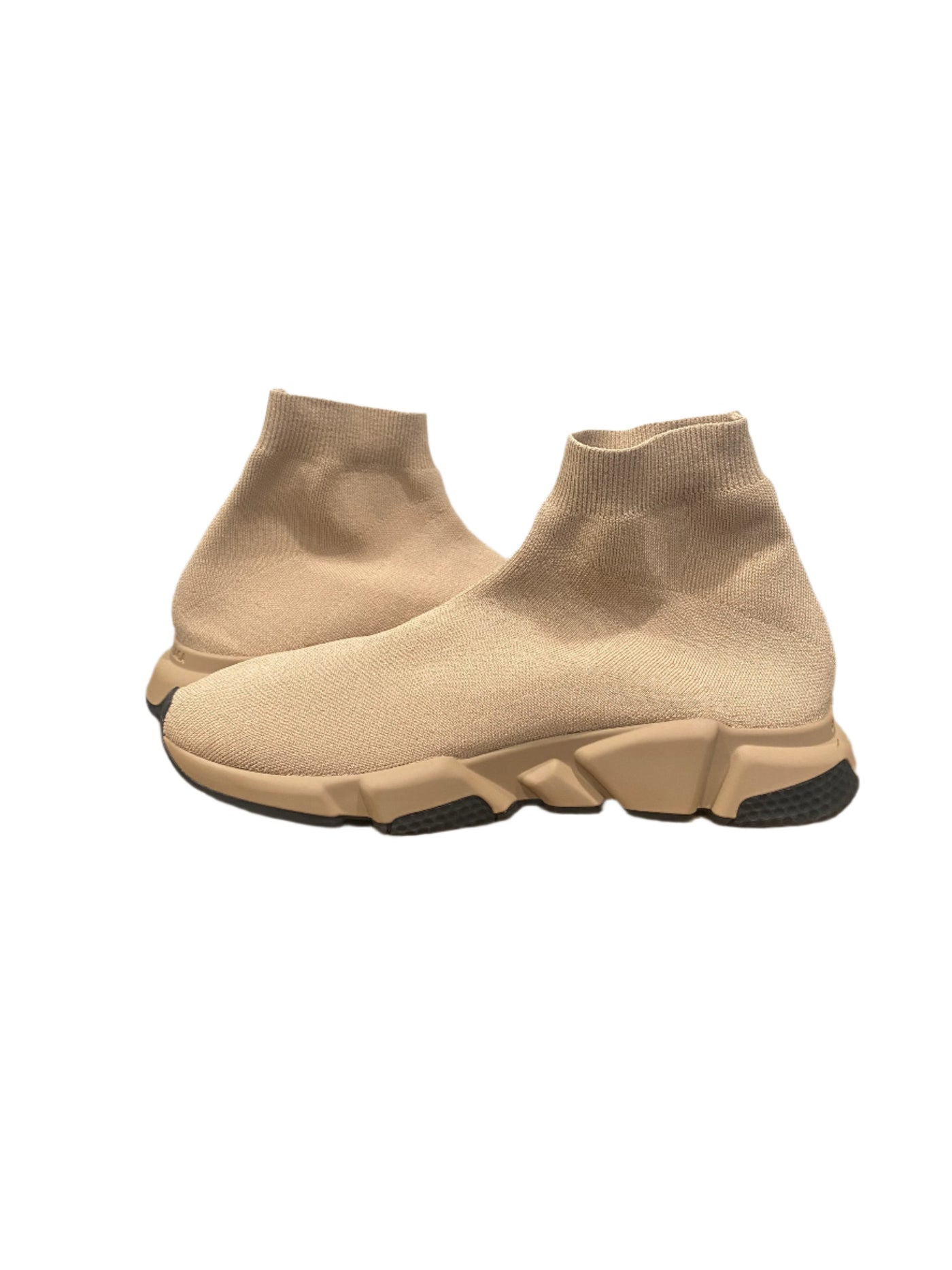 Balenciaga Speed Knit Graffiti Sneakers Beige Black