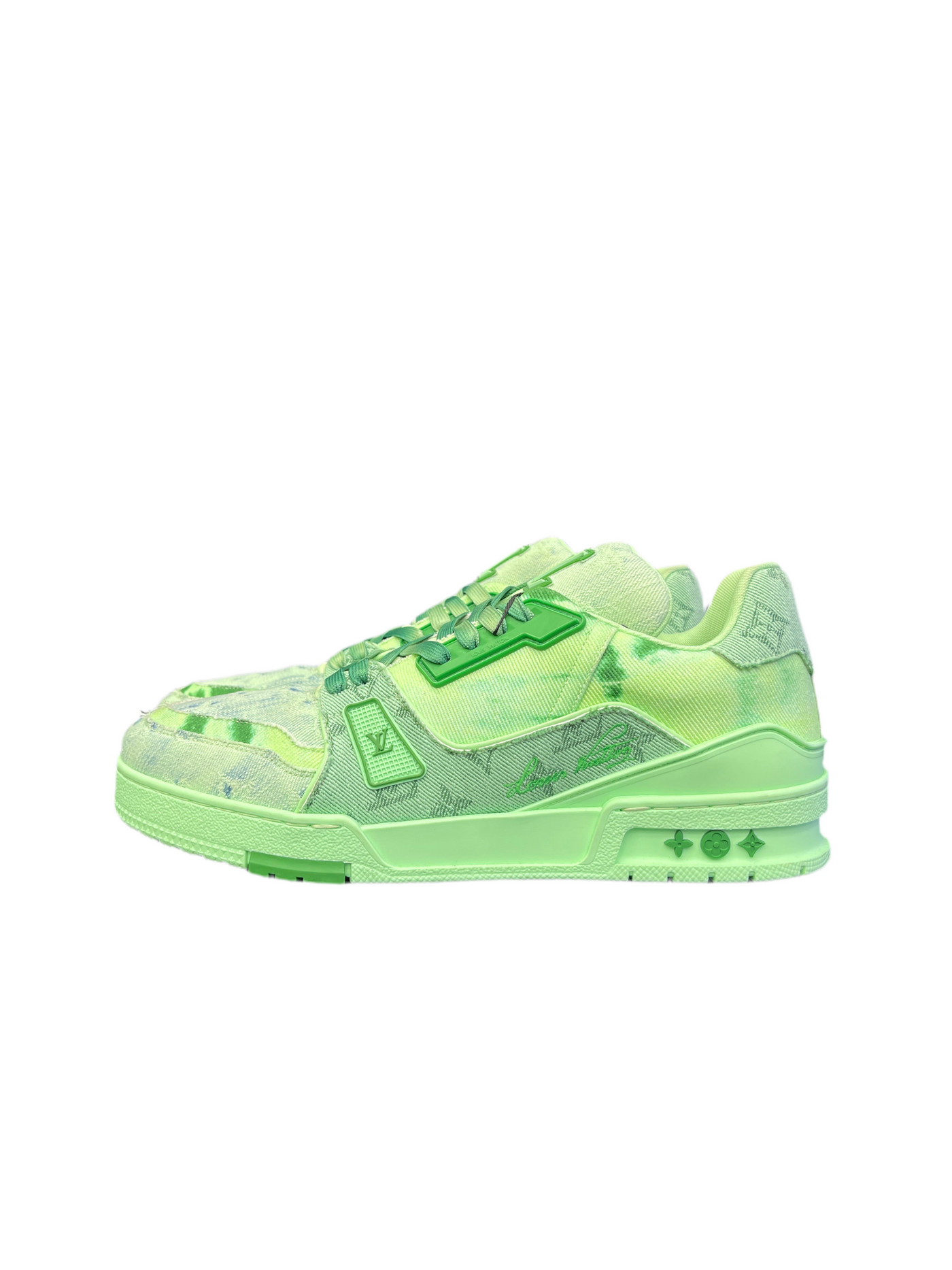 LV Trainer Bleached Monogram Denim Green