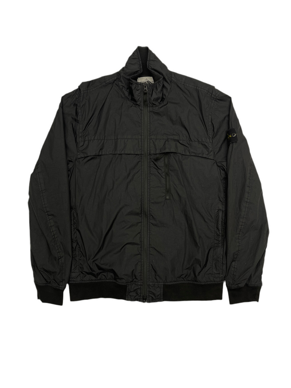 Stone Island Garment Dyed Crinkle Nylon Bomber Jacket Black