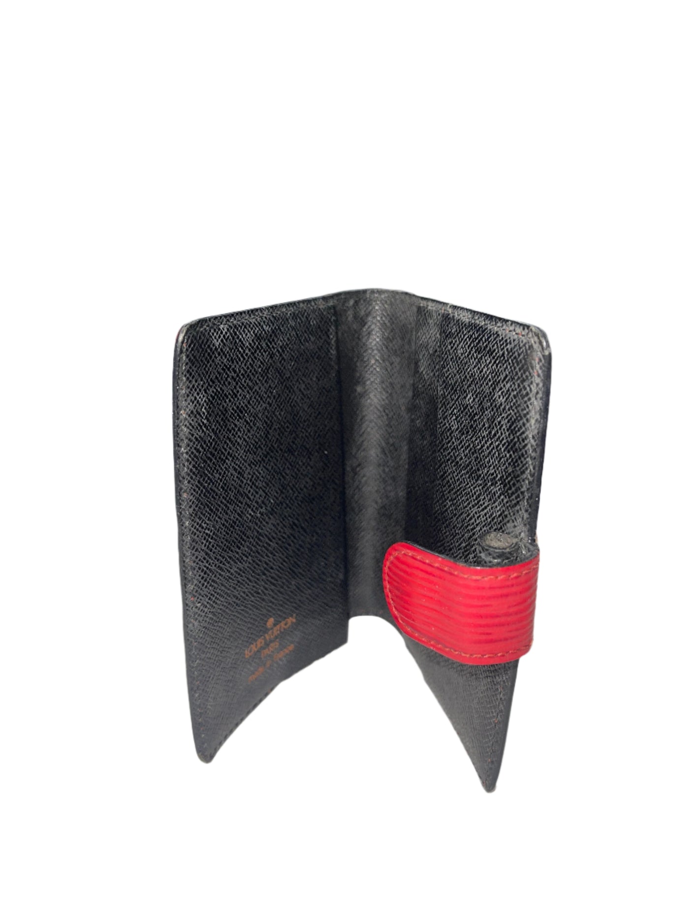 LV Red Leather Planner Cover Card Holder