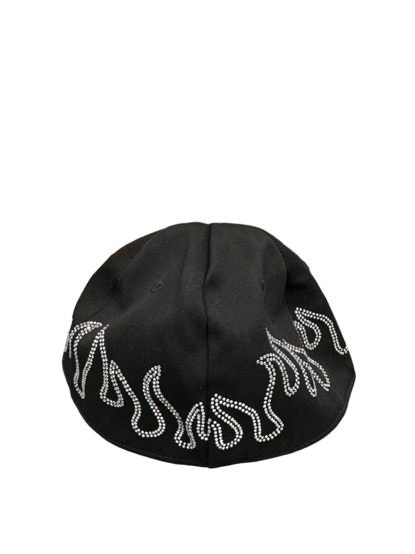 Palm Angels Rhinestone Flame Logo Baseball Cap Black Silver