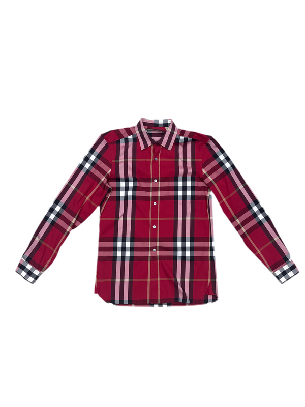 Burberry Haymarket Red Button Down Shirt