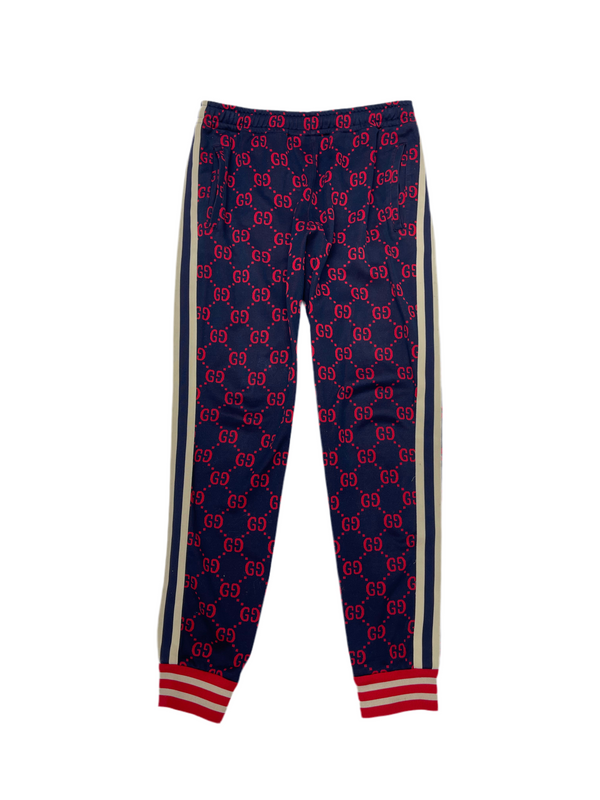 Gucci GG Jacquard Jogging Pants Navy Red