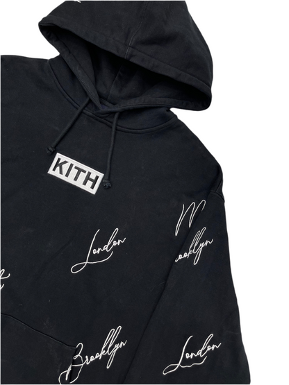 KITH City Script Logo Hoodie Black